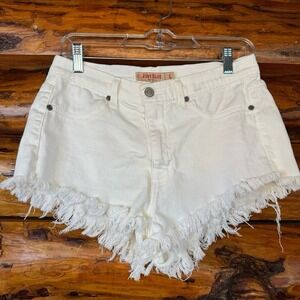 Judy Blue Women's White Fringe Shorts